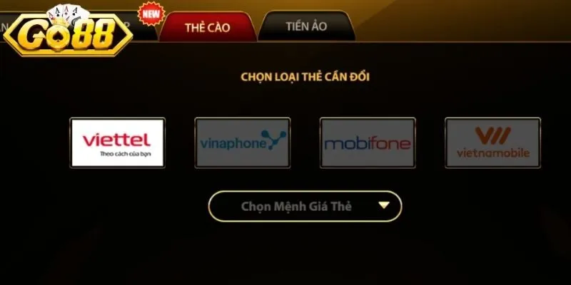 Rút Tiền Go88 - Hệ Thống Giao Dịch Thông Minh Trong Tích Tắc 3 Sunwin Hình thức rút nhanh với thẻ cào điện thoại